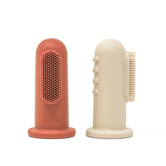 Finger Toothbrush in Clay/Shifting Sand by Mushie