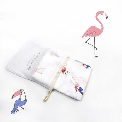 Baby Organic Swaddle in Flamingo & Toucan by Le Petit Society — image 3