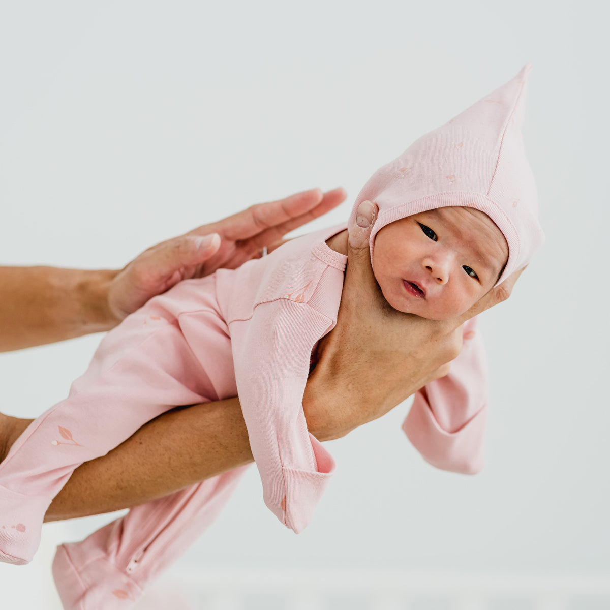 Organic Baby Bonnet Hat in Flower Bud Print by Le Petit Society — image 4
