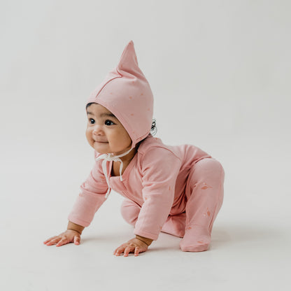 Organic Baby Bonnet Hat in Flower Bud Print by Le Petit Society — image 7