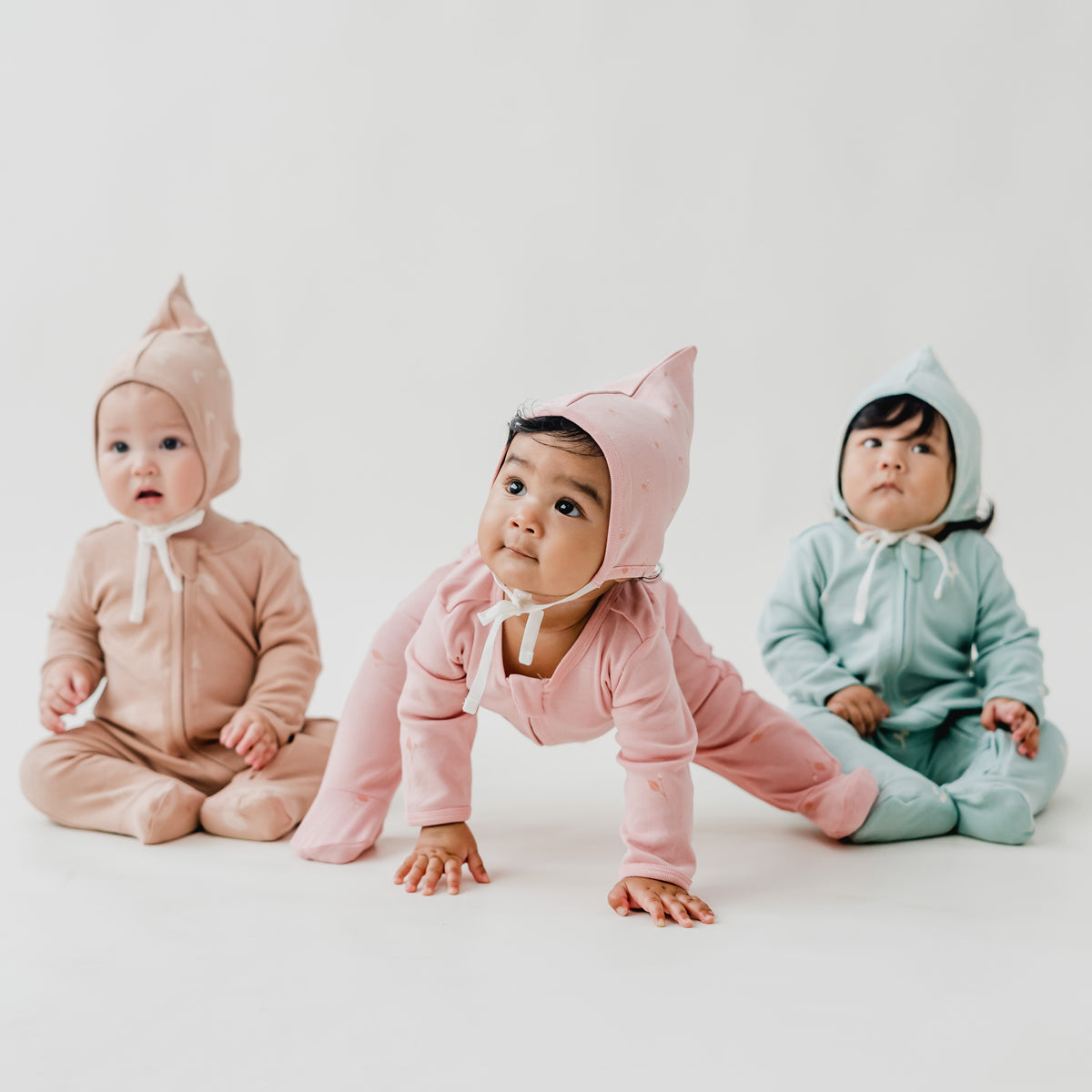 Organic Baby Bonnet Hat in Flower Bud Print by Le Petit Society — image 8
