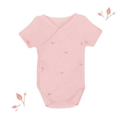 Baby Organic Kimono Romper in Flower Bud Print by Le Petit Society — image 2