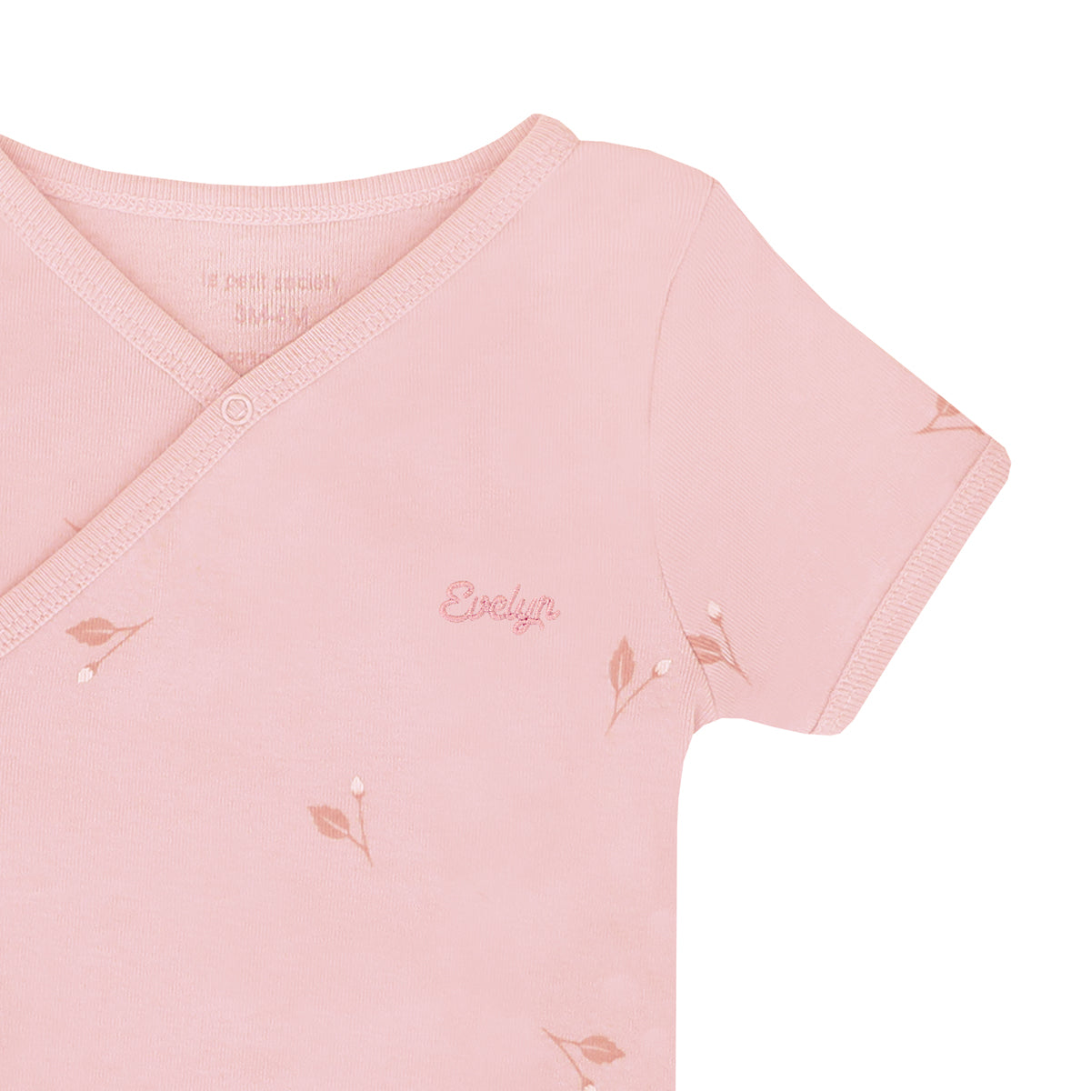 Baby Organic Kimono Romper in Flower Bud Print by Le Petit Society — image 3