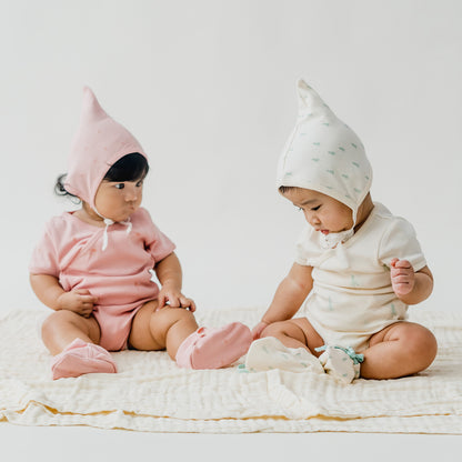 Baby Organic Kimono Romper in Flower Bud Print by Le Petit Society — image 6