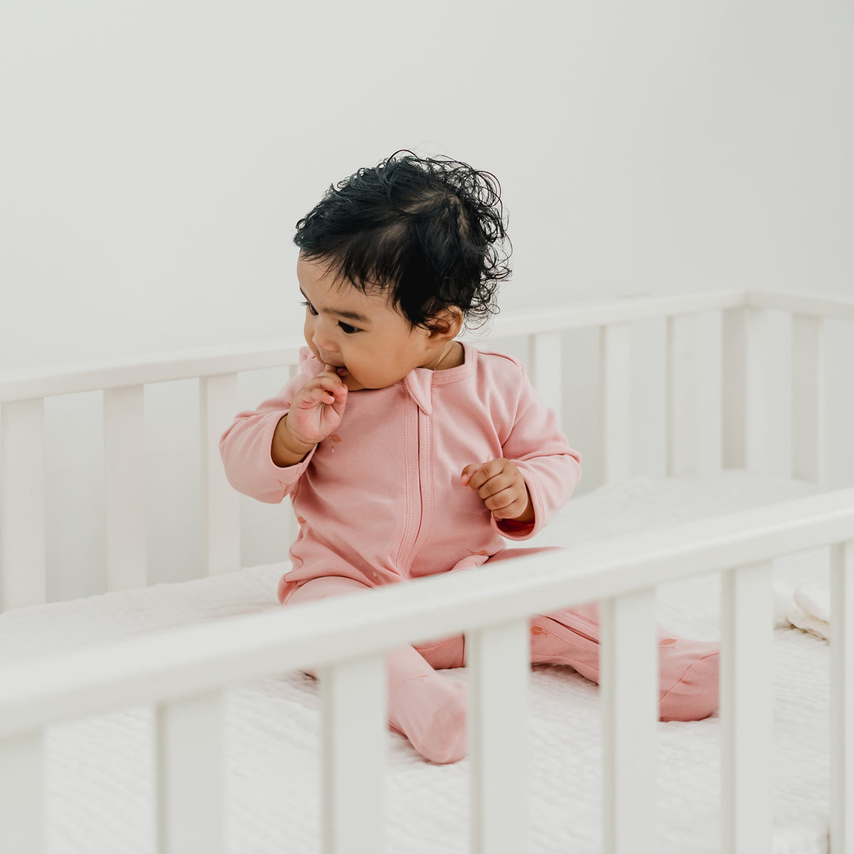 Baby Organic Zip Sleepsuit in Flower Bud Print by Le Petit Society — image 10