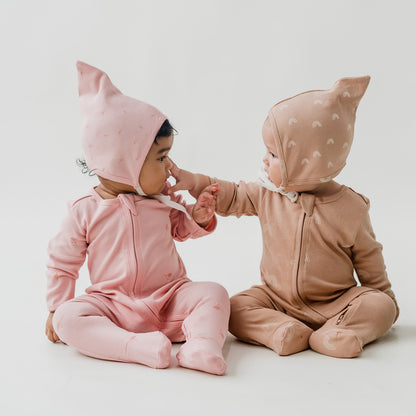 Baby Organic Zip Sleepsuit in Flower Bud Print by Le Petit Society — image 12