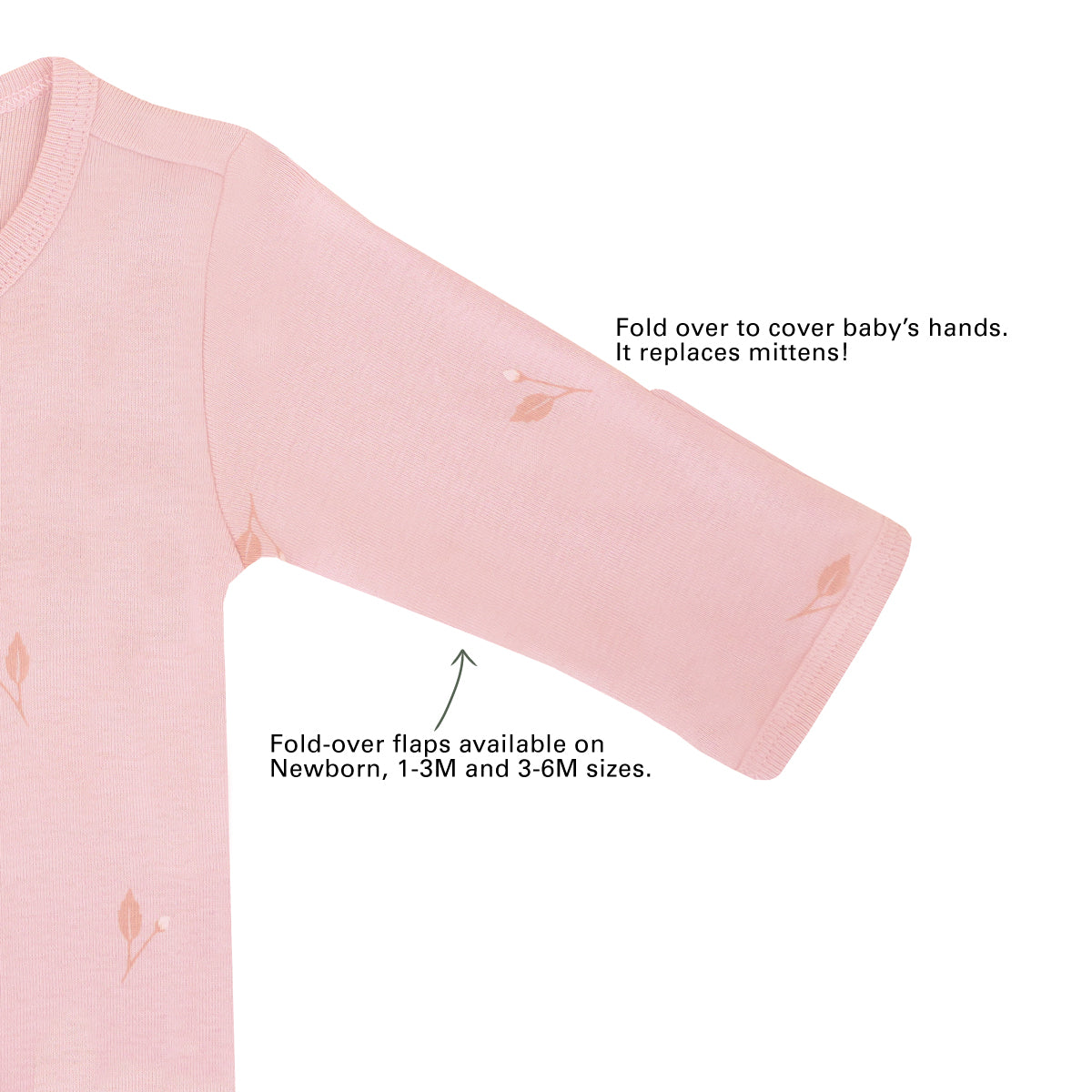 Baby Organic Zip Sleepsuit in Flower Bud Print by Le Petit Society — image 4