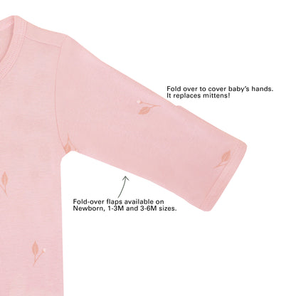 Baby Organic Zip Sleepsuit in Flower Bud Print by Le Petit Society — image 4