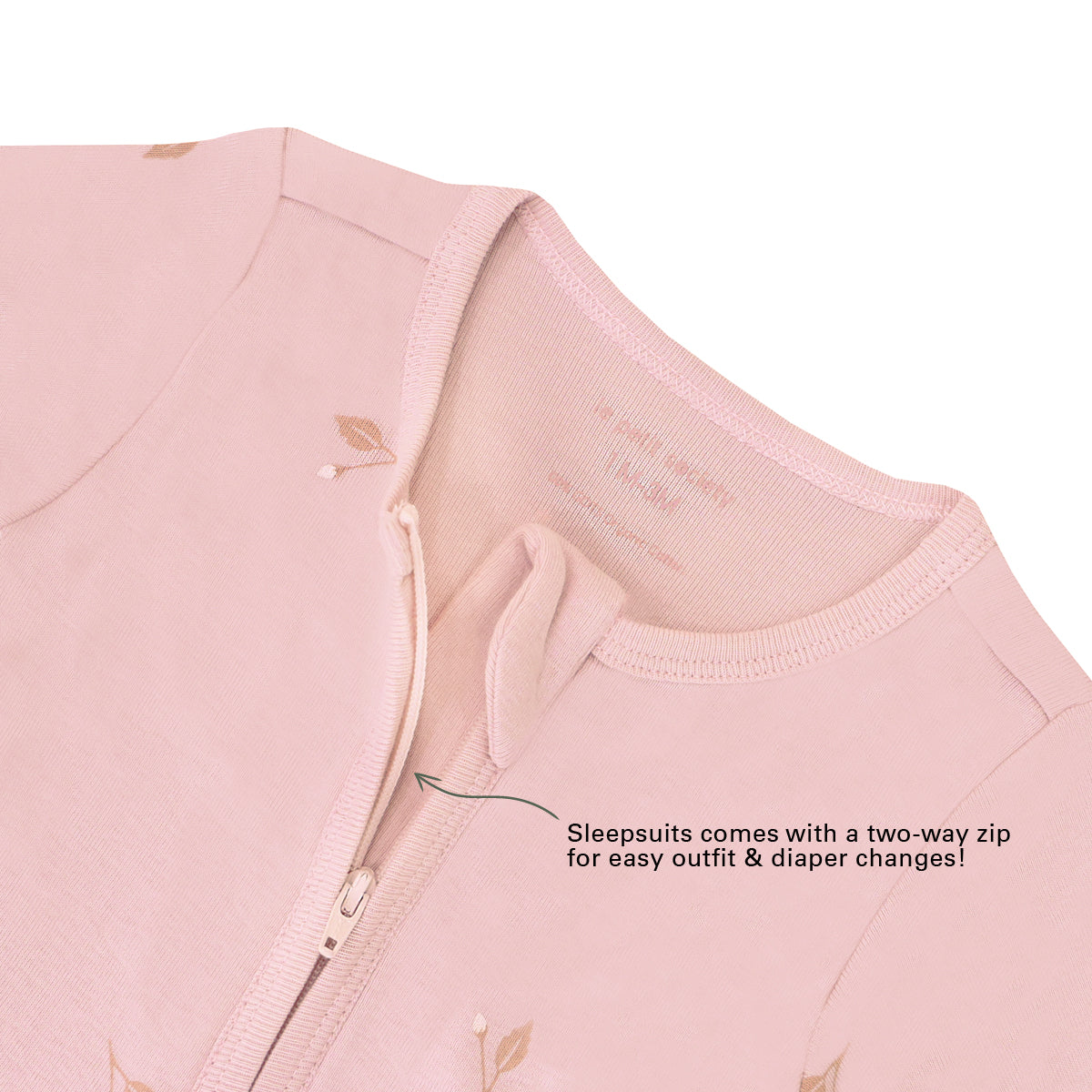Baby Organic Zip Sleepsuit in Flower Bud Print by Le Petit Society — image 6