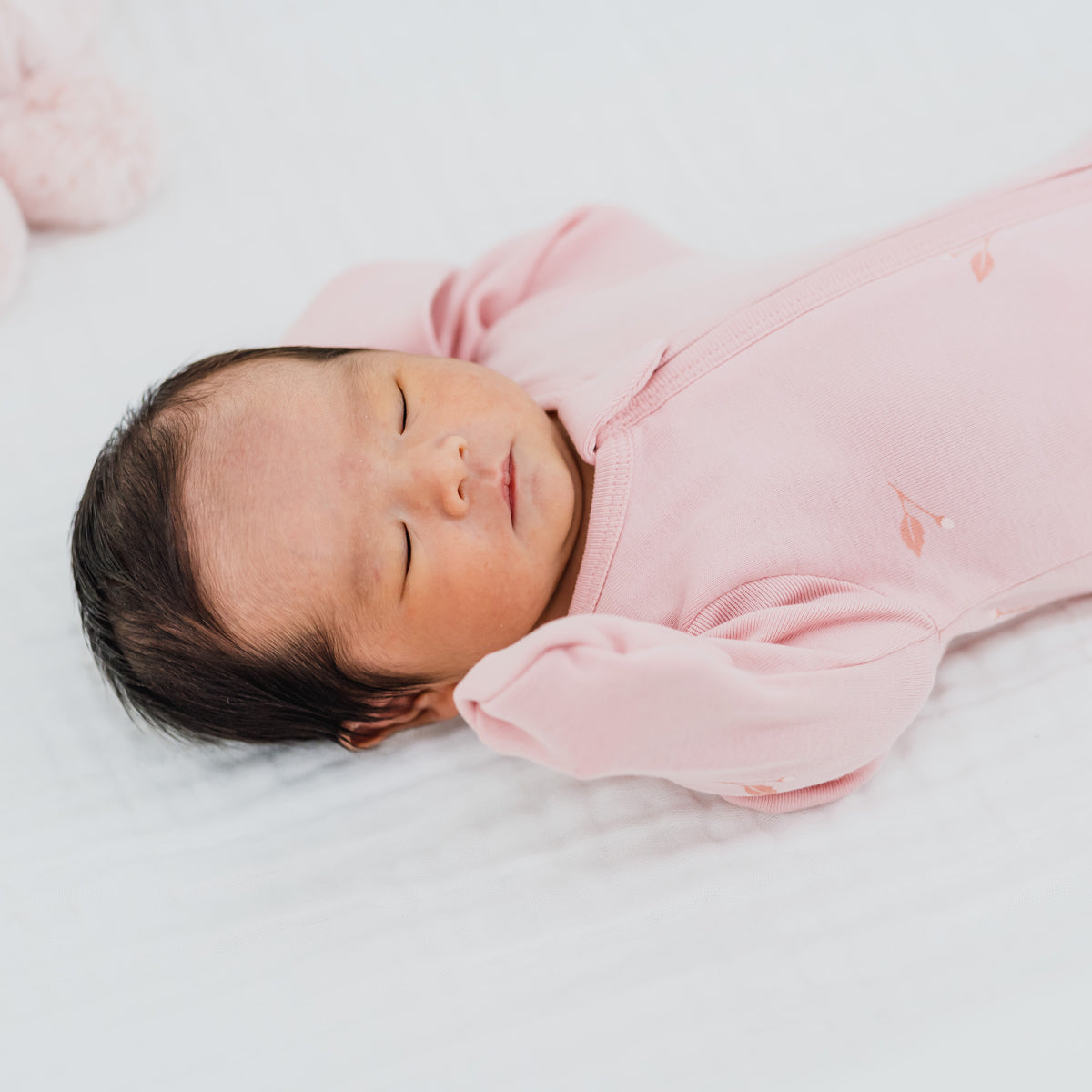 Baby Organic Zip Sleepsuit in Flower Bud Print by Le Petit Society — image 8