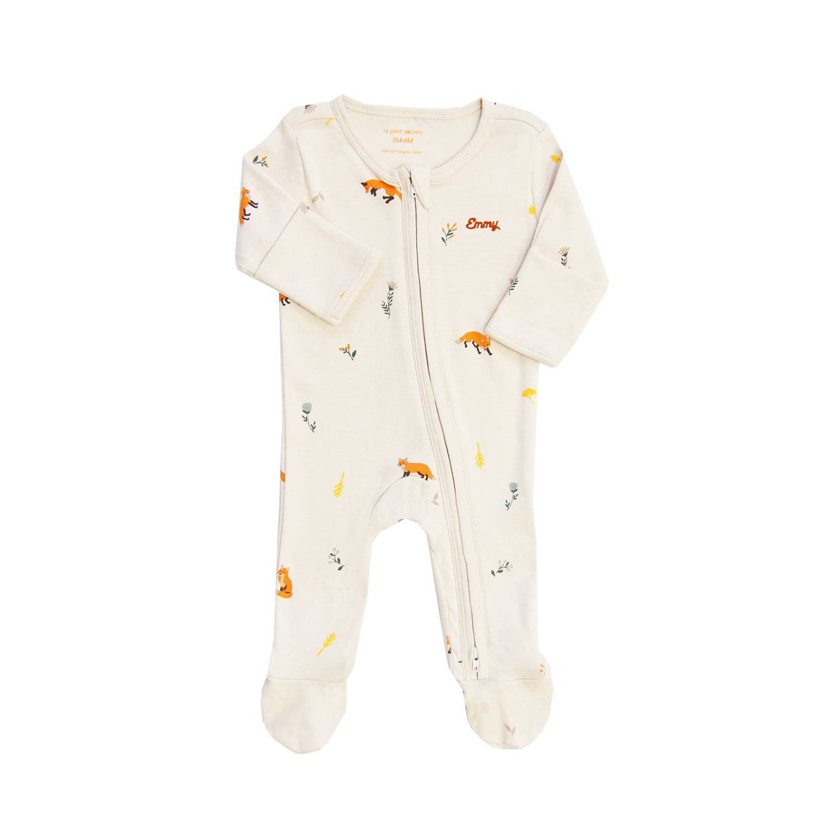 Baby Organic Zip Sleepsuit in Fox Print by Le Petit Society — image 12
