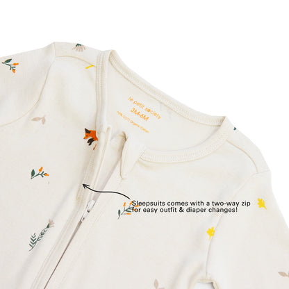 Baby Organic Zip Sleepsuit in Fox Print by Le Petit Society — image 13