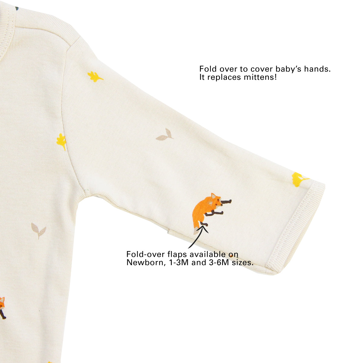 Baby Organic Zip Sleepsuit in Fox Print by Le Petit Society — image 14