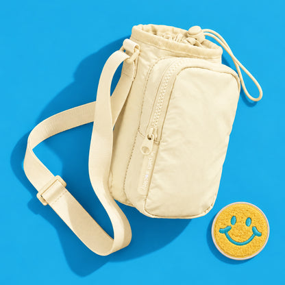 Bottle Sling Bag 1.2L + Free Velcro Patch Bundle - Butter Cream