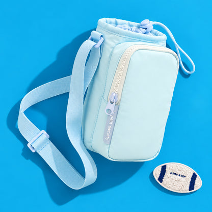 Bottle Sling Bag 1.2L + Free Velcro Patch Bundle - Ice Blue