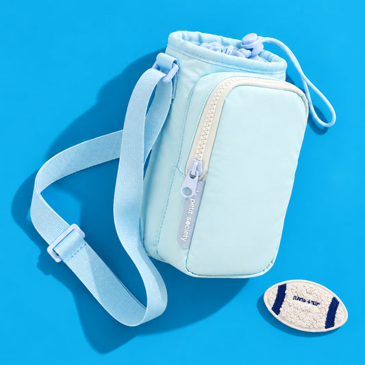 Bottle Sling Bag 1.2L + Free Velcro Patch Bundle - Ice Blue