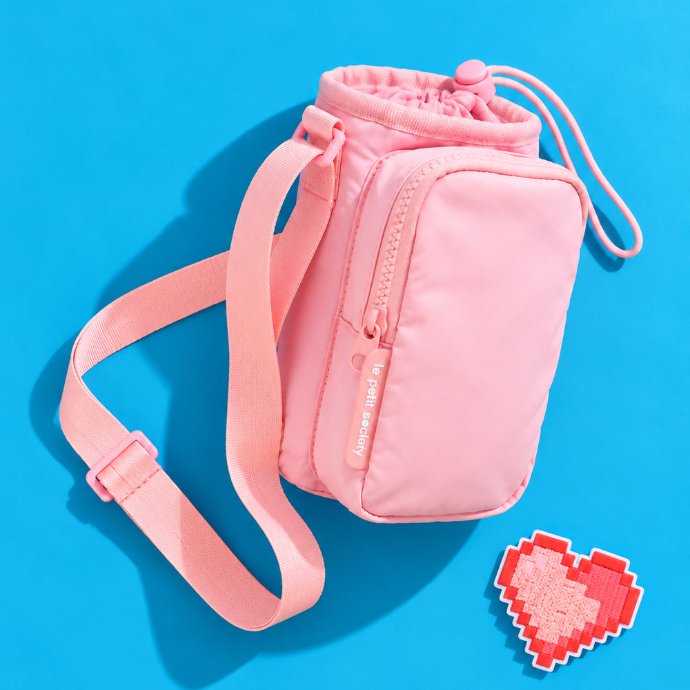 Bottle Sling Bag 1.2L + Free Velcro Patch Bundle - Marshmallow Pink