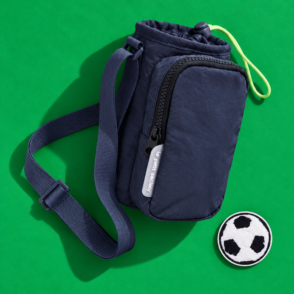 Water Bottle Sling Bag + Free Velcro Patch Bundle - Marine Blue
