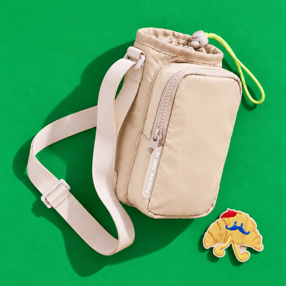Water Bottle Sling Bag + Free Velcro Patch Bundle - Sand