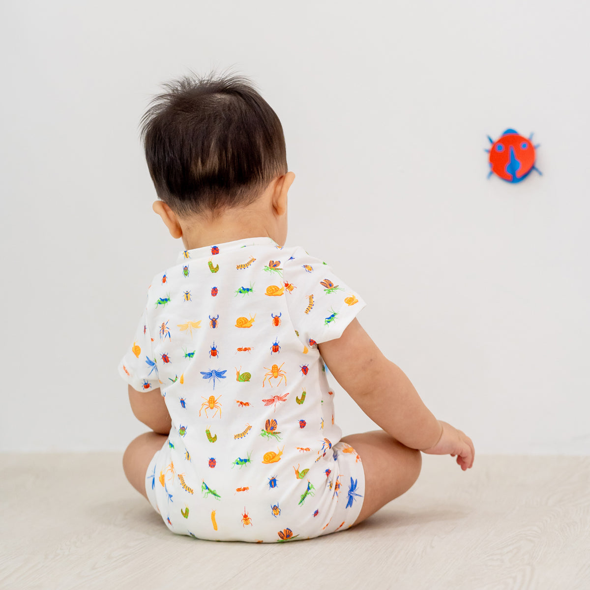 Garden Series - Baby Boy Jersey Romper in Garden Print by Le Petit Society — image 9