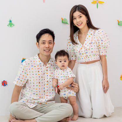 Garden Series - Baby Boy Jersey Romper in Garden Print by Le Petit Society — image 4