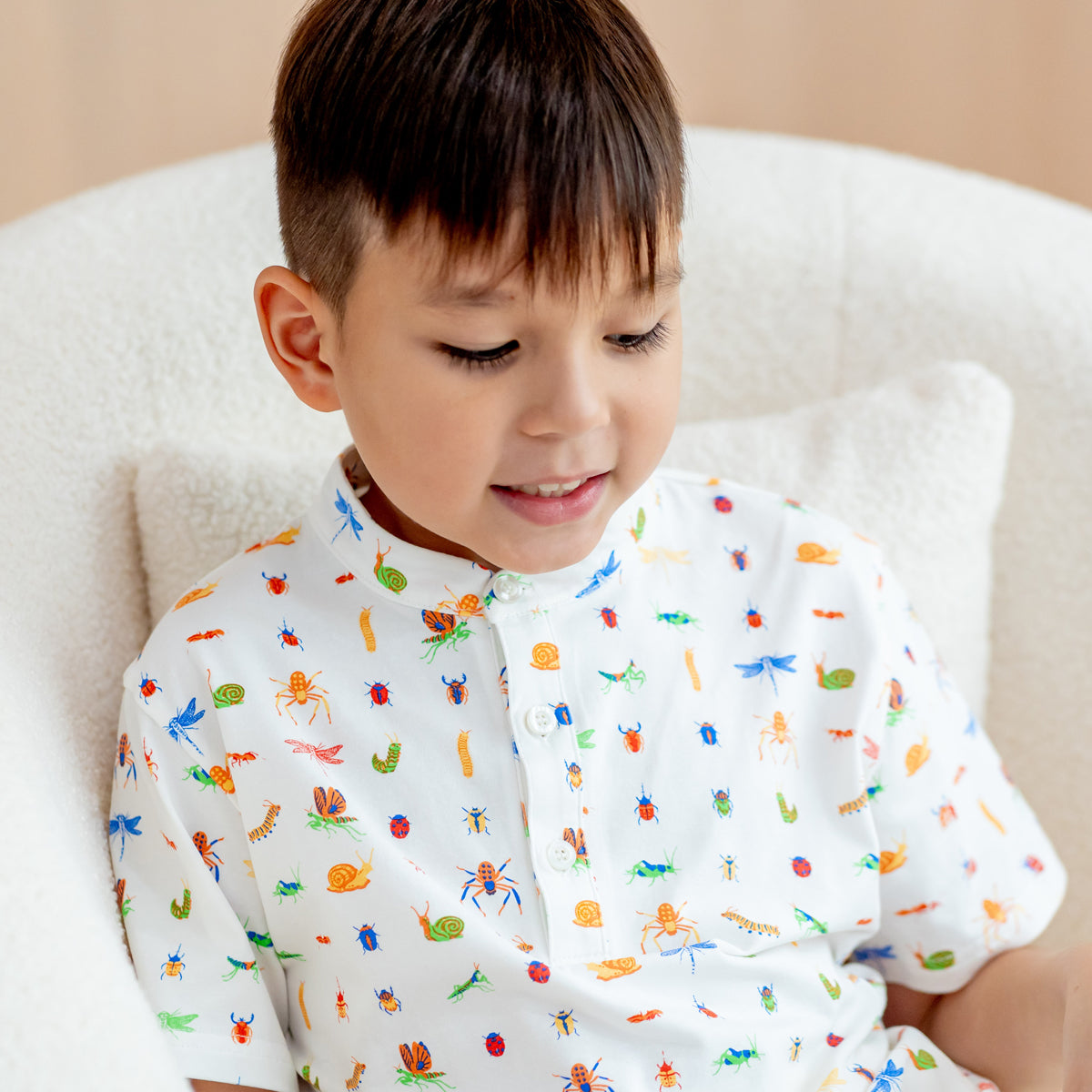 Garden Series - Boys Jersey Shirt in Garden Print by Le Petit Society — image 11