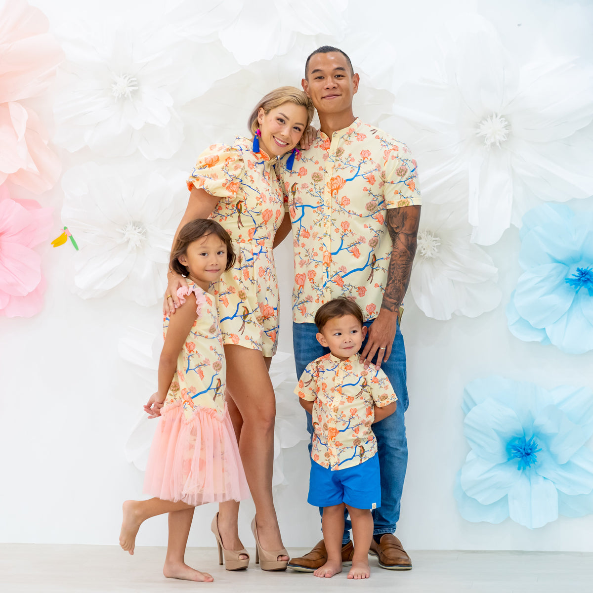 Garden Series - Boys Shirt in Yellow Peony by Le Petit Society — image 2