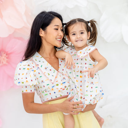 Garden Series - Girls Dress in Garden Print by Le Petit Society