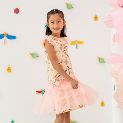 Garden Series - Girls Tulle Dress in Yellow Peony by Le Petit Society — image 17