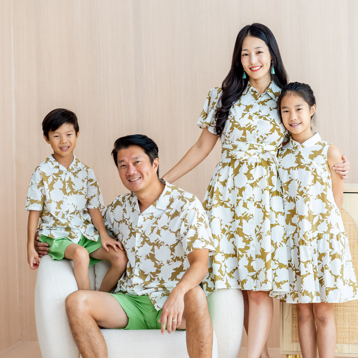Garden Series - Ladies Shirt Dress in Ochre Floral by Le Petit Society — image 6
