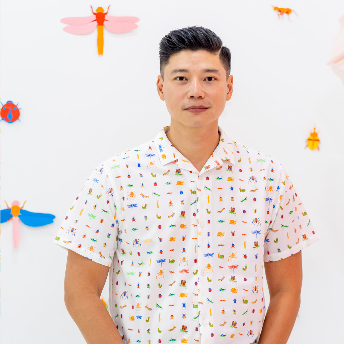 Garden Series - Men's Camp Collar Shirt in Garden Print - Relaxed Fit by Le Petit Society — image 7