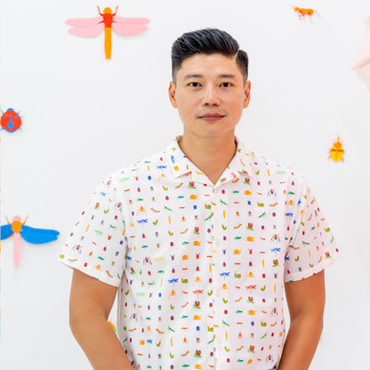 Garden Series - Men's Camp Collar Shirt in Garden Print - Relaxed Fit by Le Petit Society — image 12