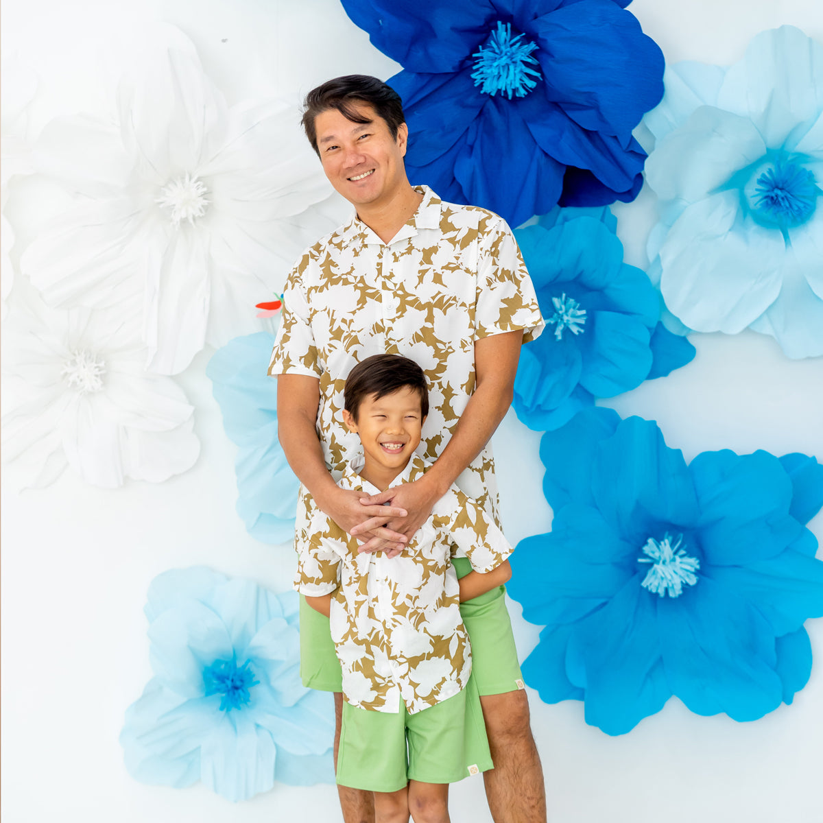 Garden Series - Boys Camp Collar Shirt in Ochre Floral by Le Petit Society — image 5