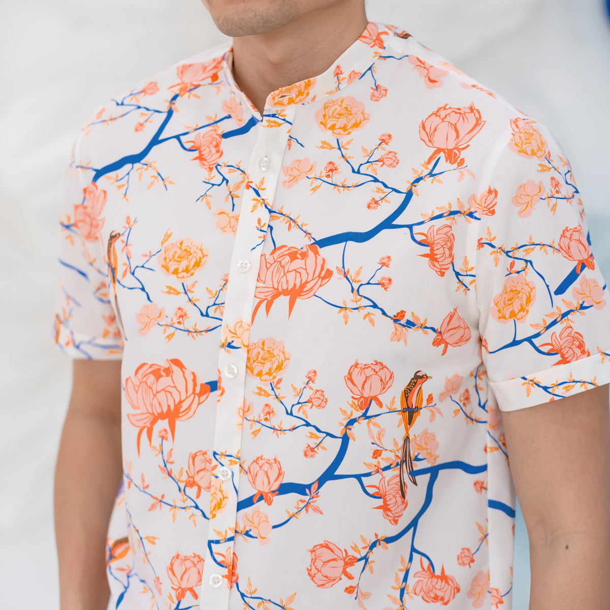Garden Series - Men's Shirt in White Peony - Classic Fit by Le Petit Society — image 6