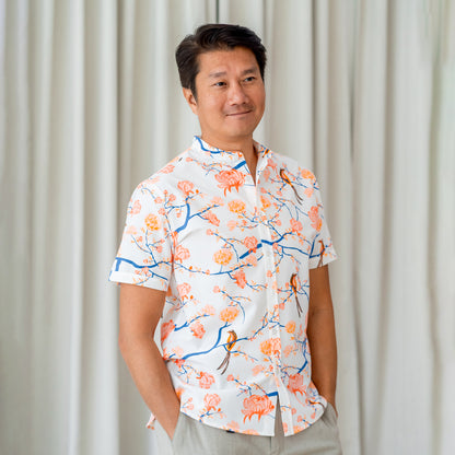 Garden Series - Men's Shirt in White Peony - Classic Fit by Le Petit Society — image 2