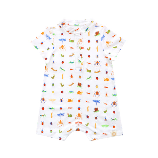 Garden Series - Baby Boy Jersey Romper in Garden Print by Le Petit Society