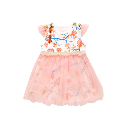 Garden Series - Baby Girl Bubble Dress in White Peony by Le Petit Society — image 4