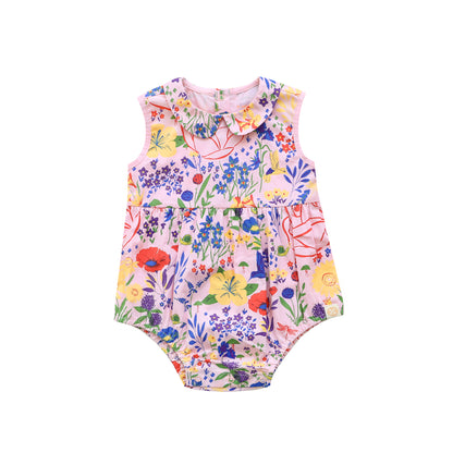 Garden Series - Baby Girl Bubble Romper in Pink by Le Petit Society — image 8