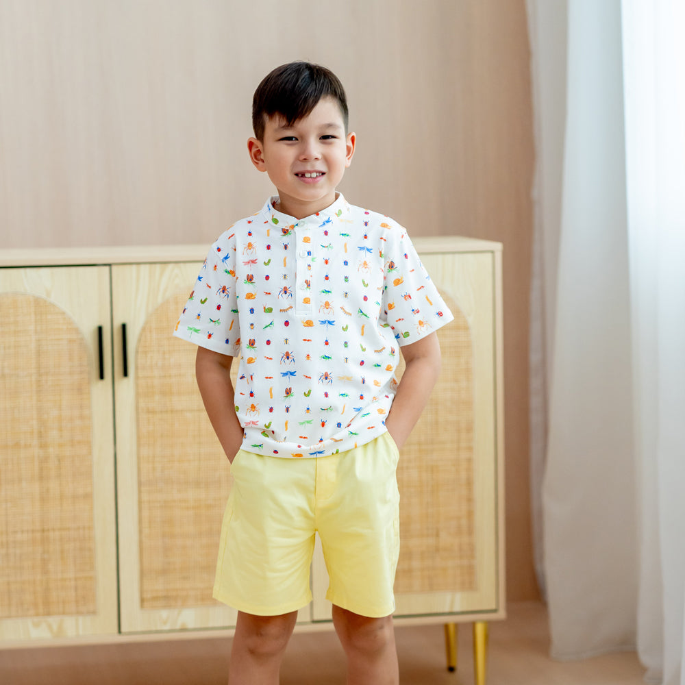 Garden Series - Boys Jersey Shirt in Garden Print by Le Petit Society — image 4