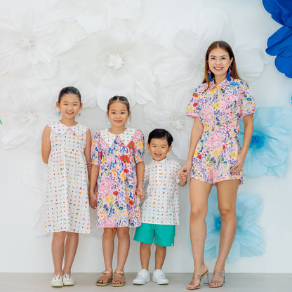 Garden Series - Girls Contrast Dress in Pink by Le Petit Society — image 3
