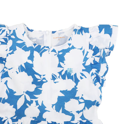 Garden Series - Girls Tiered Dress in Blue Floral by Le Petit Society — image 4