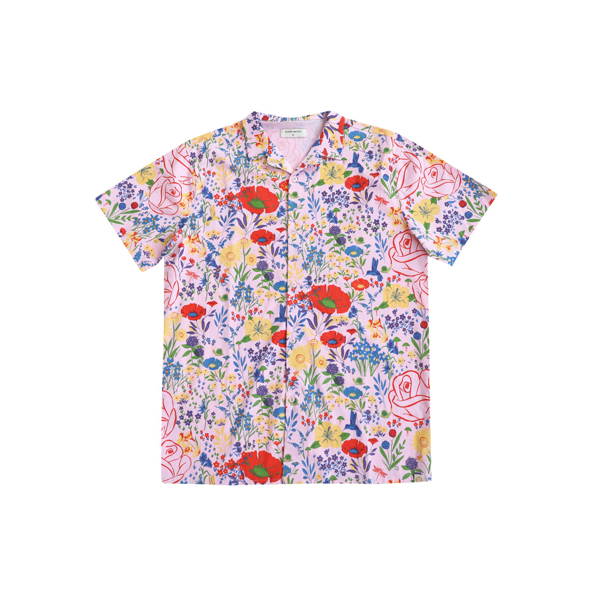 Garden Series - Men's Camp Collar Shirt in Pink - Relaxed Fit by Le Petit Society — image 4