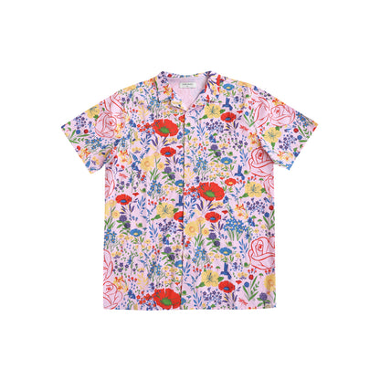 Garden Series - Men's Camp Collar Shirt in Pink - Relaxed Fit by Le Petit Society — image 4