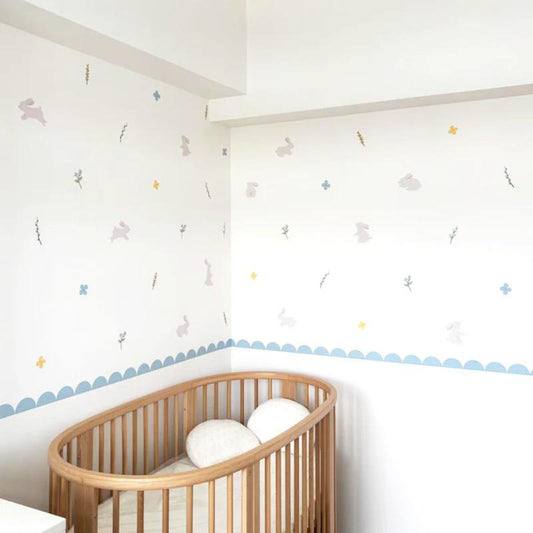 Gentle Garden Bunnies Fabric Decal by Urban Li'l