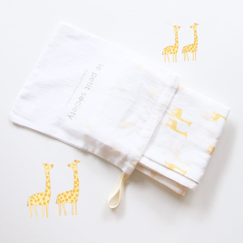 Baby Organic Swaddle in Giraffe by Le Petit Society