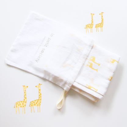 Baby Organic Swaddle in Giraffe by Le Petit Society