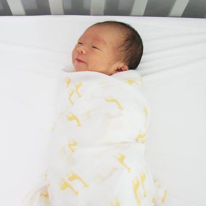 Baby Organic Swaddle in Giraffe by Le Petit Society — image 3