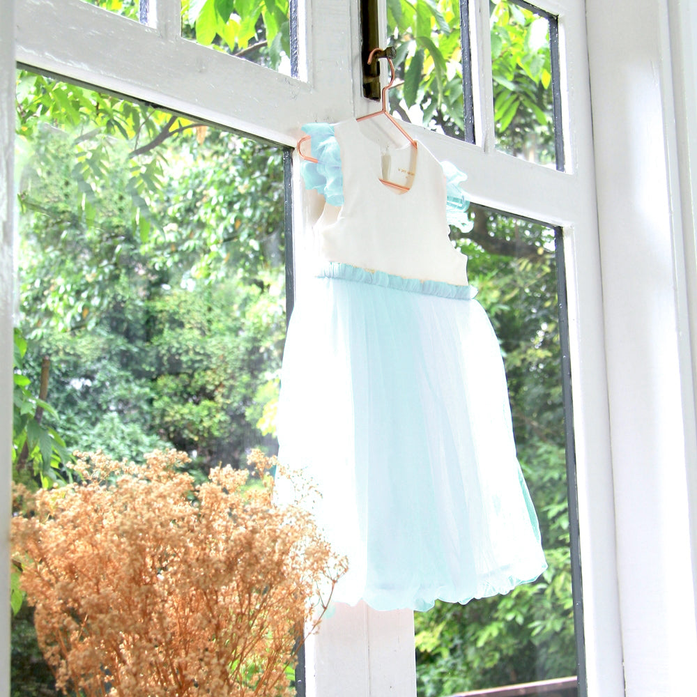 Flower Girl Series - Bubble Dress in Blue by Le Petit Society — image 7