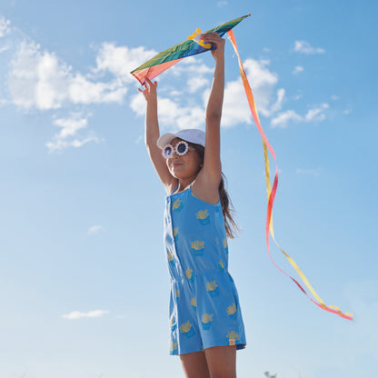 Made For Play - Girls Jersey Romper in French Fries Print by Le Petit Society — image 9