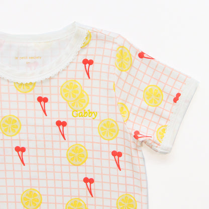 Loungewear - Girls Dress in Lemon & Cherry Print by Le Petit Society — image 6